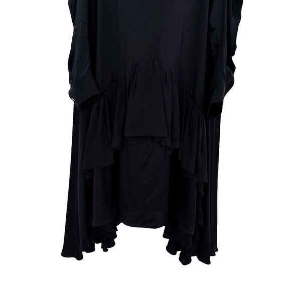 Natasha Zinko 100% Silk Floral Beaded Embellished Ruffle Midi Shirt Dress - Picture 10 of 16